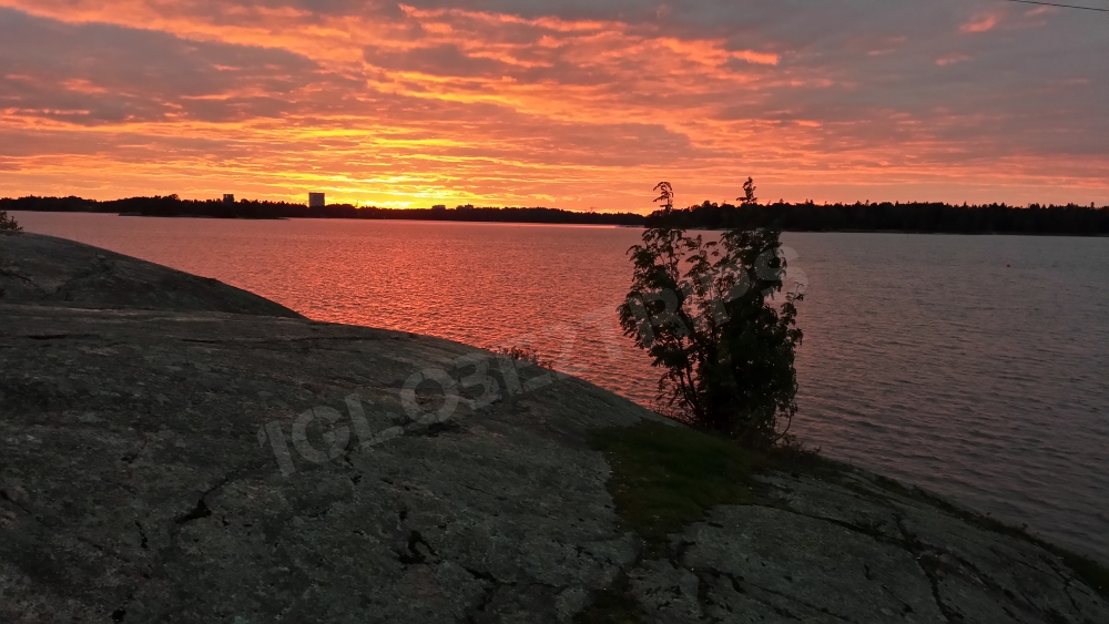 coucher de soleil en Finlande